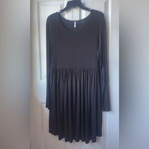 NWOT Longyuan women's long sleeve knit swing dress with pockets